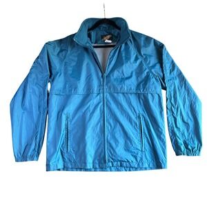 Golden Bear‎ Windbreaker Jacket Full Zip Nylon Spruce Blue Medium Hidden Hood